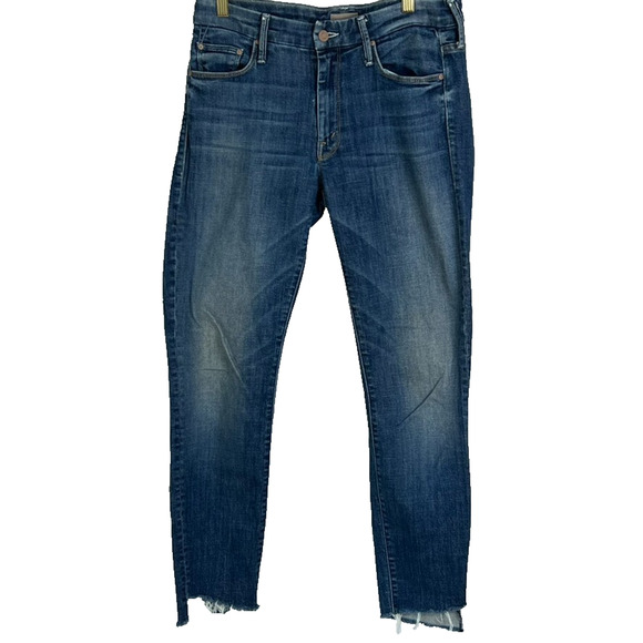Mother Women's Size 27 The Looker Ankle Step Fray Jeans Can’t Leave It Alone - Picture 1 of 11